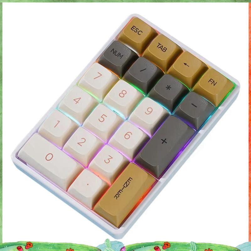 21Keys Mini Keyboard 2.4G ไร้สายจํานวน Pad แป้นพิมพ์ตัวเลขแบบกลไกสําหรับบัญชี Numpad Gaming Programm
