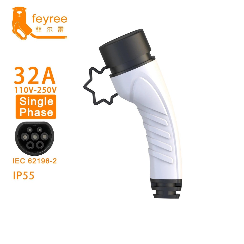 Feyree EV Charger Plug Type2 ชาร์จซ็อกเก็ต EVSE Charger หญิง IEC 62196 แปลง 16A 32A สําหรับไฟฟ้ารถสถ
