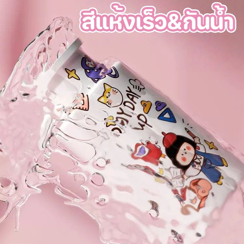 COD ปากกาอะคริลิค ปากกาเพ้นท์ 24/36/48/60 สี กันน้ำ ง่ายต่อการขัด การ์ตูน แปรงทาสีกล่องแบบพกพา - รูปที่ 4