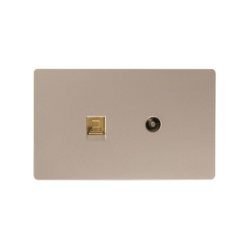 MAX LIGHT TH-FT LAMOUR ชุดTV+LAN CAT6 FS-STVC6*เบจ