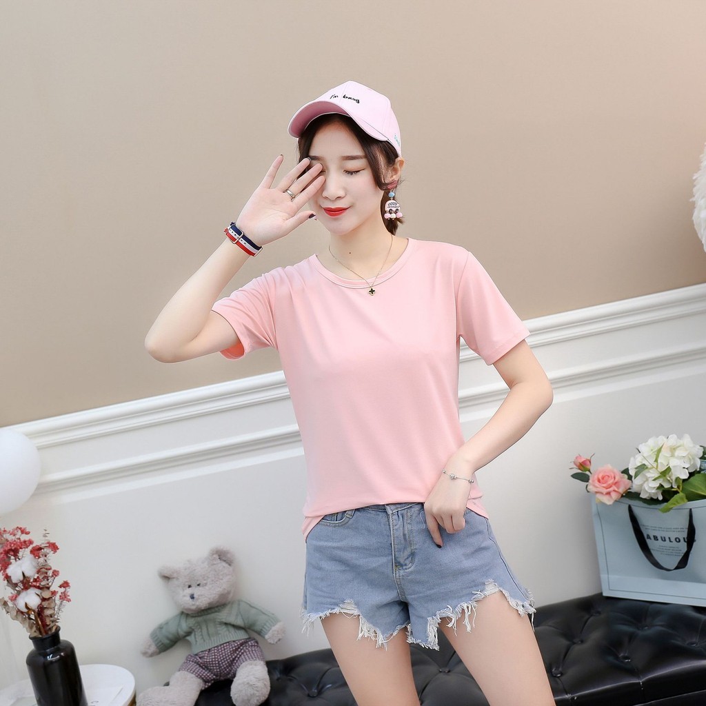 🌟KFC🌟(ราคาพิเศษ)เสื้อยืดคอกลม สีพื้น แขนสั้น สไตล์เรียบง่าย #081 - รูปที่ 3