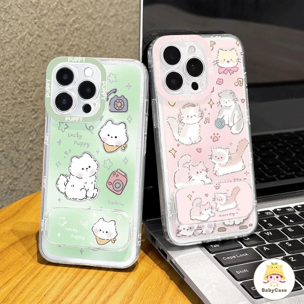 เคส Oppo A7 A17 A15 A38 A57 A16 A16K A17k A76 A9 A58 A74 A16E A3S A54 A52 A77 A53 Reno 10 11 8T เคสใสรูปน้องหมาสุดน่ารัก