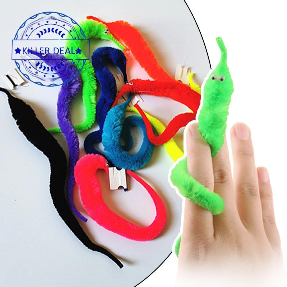 Magic Trick Twisty Fuzzy Worm Wiggle Moving Sea Horse Comedy ของเล่นเด็ก Street Close-up Y4e6