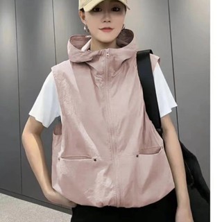 คลุมด้วยผ้าธรรมดาเสื้อกั๊กผู้หญิงฤดูใบไม้ร่วงเกาหลีหลวมคลุมด…