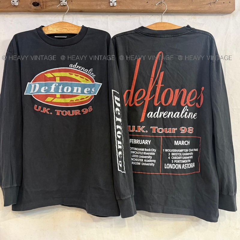 Deftones Adrenaline U.K.TOUR 98 long Sleeve Bio Soft tag USA เสื้อวินเทจ เสื้อทัวร์ วงร๊อค heavy vintage shirt