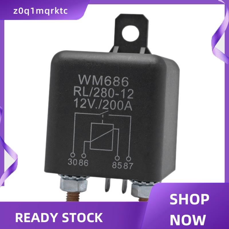 z0q1mqrktc แบตเตอรี่ Isolator Relay 12V 4-Pin WM686 Start Relay รถเปิด/ปิดสวิทช์ปกติเปิดรีเลย์ RL/28