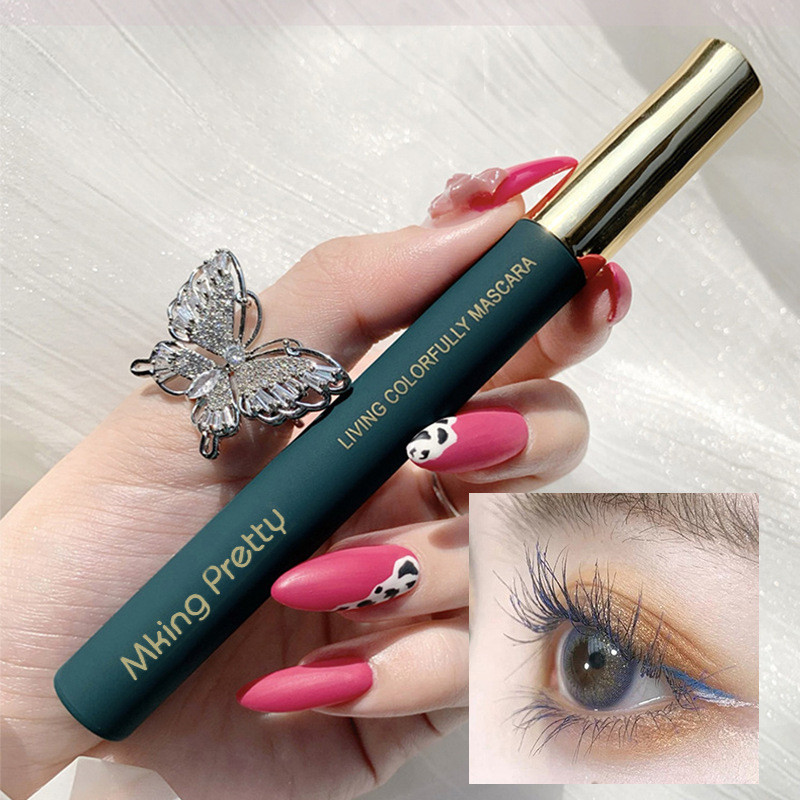 MKING PRETTY มาสคาร่าขนตาสีดําแต่งหน้าตากันน้ําปริมาณยาวรอยเปื้อน [ติดทนนาน,กันน้ํา,ดัดผมยาว]