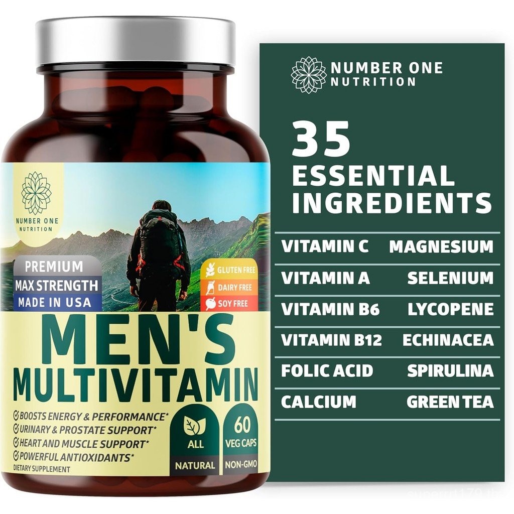 Number One Nutrition Premium Men's Daily Multivitamin Multimineral Supplement [Gluten Free, Non-GMO]