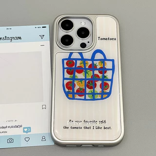 ความรู้สึกขั้นสูง จัดส่งจากประเทศไทย สไตล์อินสตา แมะเขือเทศfor iPhone เคสไอโฟน 13 12 11 PRO MAX 16 15 14 X XS MAX XR 7/8