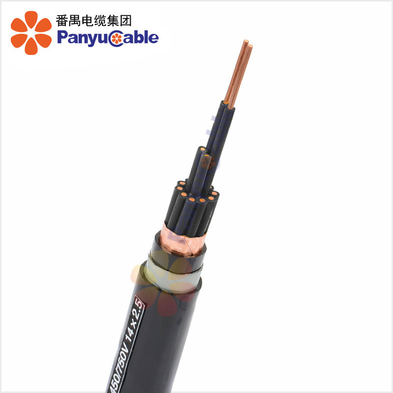 KVVP2-22 เข็มขัดทองแดง Shielding 14 * 2.5 Square Sheath Wire Multi-Core Fancang Cable โรงงานโดยตรงทอ
