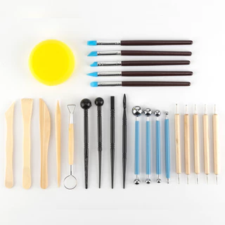 ชุดเครื่องมือแกะสลัก ดินเผา เซรามิก โพลิเมอร์ อุปกรณ์ใช้ง่าย ทนทาน DIY 25 ชิ้น อุปกรณ์ปั้นดิน