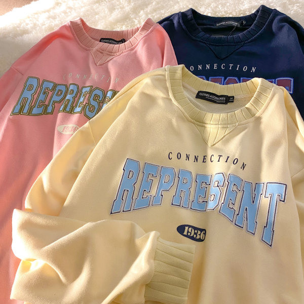 SHINee11 เสื้อกันหนาวแขนยาว ผ้าฝ้ายคอกลม สติกเกอร์ตัวอักษร สีสันสดใส สไตล์เกาหลี