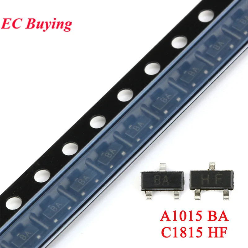 100 ชิ้น/ล็อต 2SA1015 A1015 BA 2SC1815 C1815 HF SOT-23 0.15A 50V PNP SMD Triod ทรานซิสเตอร์ใหม่เดิม