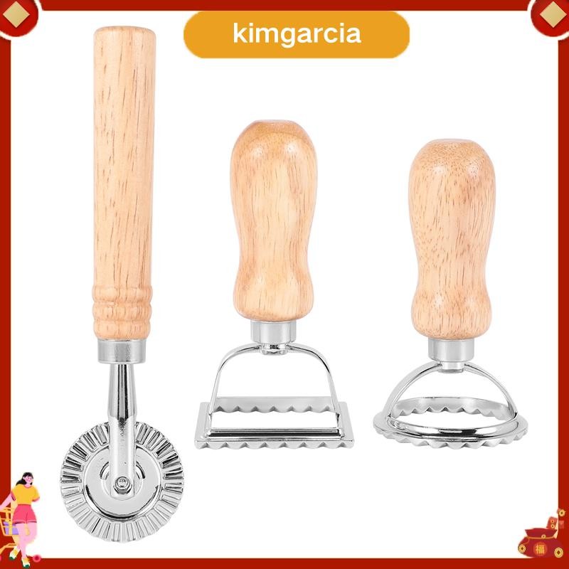 ชุดเครื่องตัดพาสต้า Ravioli 3 ชิ้น, เครื่องทําลายพาสต้า Ravioli พร้อมด้ามไม้ Ravioli เครื่องตัด Ravi