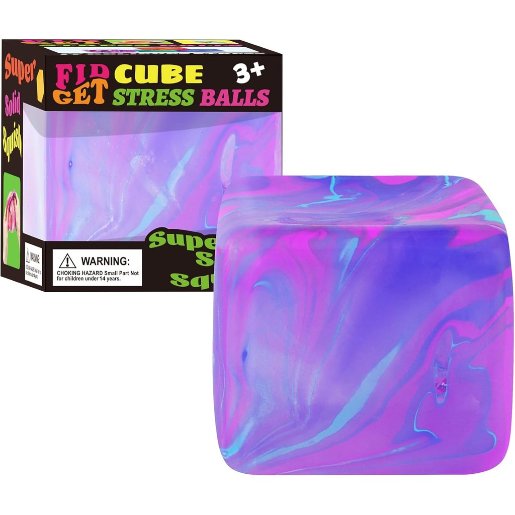 ของเล่นอยู่ไม่สุข Squishy Stress Cube, Stress Ball สําหรับเด็ก Squishies ความเครียดบรรเทาสําหรับผู้ใ