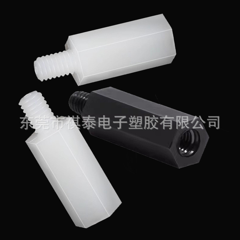 ร้อย Single-Way Pass Studs M6 Single-Head Hexagonal Isolation คอลัมน์ HTS-6 พลาสติกฉนวนกันความร้อนคอ