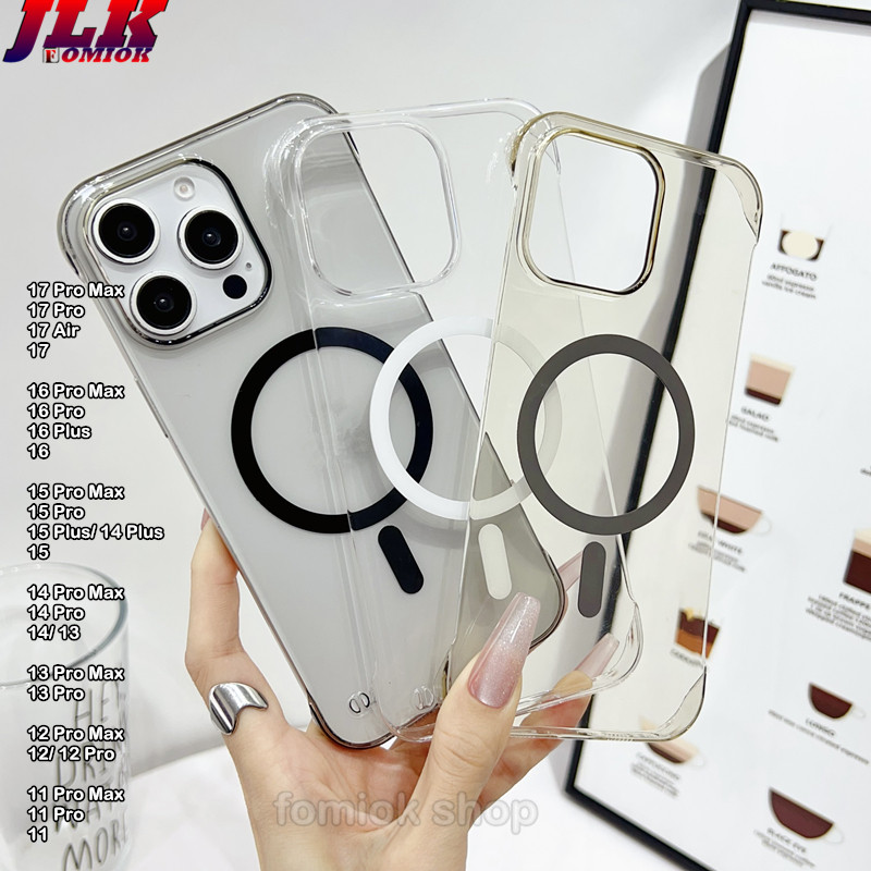 JLK เคสไร้กรอบแม่เหล็ก บางเบา ใสสวย ทนทาน ชาร์จไร้สายได้ สำหรับ iPhone 17 Air 16 15 14 13 12 11 Pro Max – โปรปัง