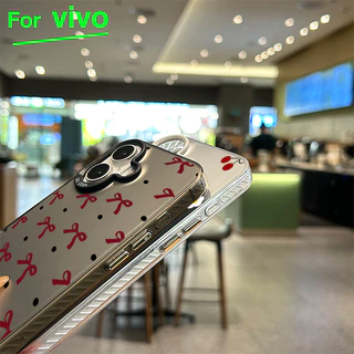 สำหรับ Vivo เคส Y200 Y20 Y20s Y12s Y12A โบว์สีแดง Y17 Y12 Y15 Y11 Y12i Y15A โทรศัพท์วิโว่ V40 V40PRO Y18 Y18s Y18E