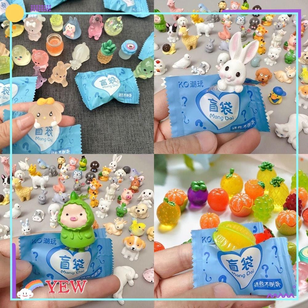 Yew กล่องสัตว์,บรรจุภัณฑ์อิสระ Surprise Tide Play Blind Bag,สไตล์น่ารักสุ่มจําลองสัตว์ของเล่นสําหรับของขวัญเด็ก
