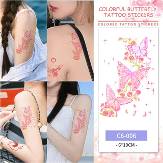 COD-ในไทย💖สติกเกอร์รอยสัก หลากสี ละเอียดอ่อน สไตล์เกาหลี แฟชั่นสําหรับผู้หญิง การออกแบบ Dopamine ชั่วคราว กึ่งถาวร-Kri