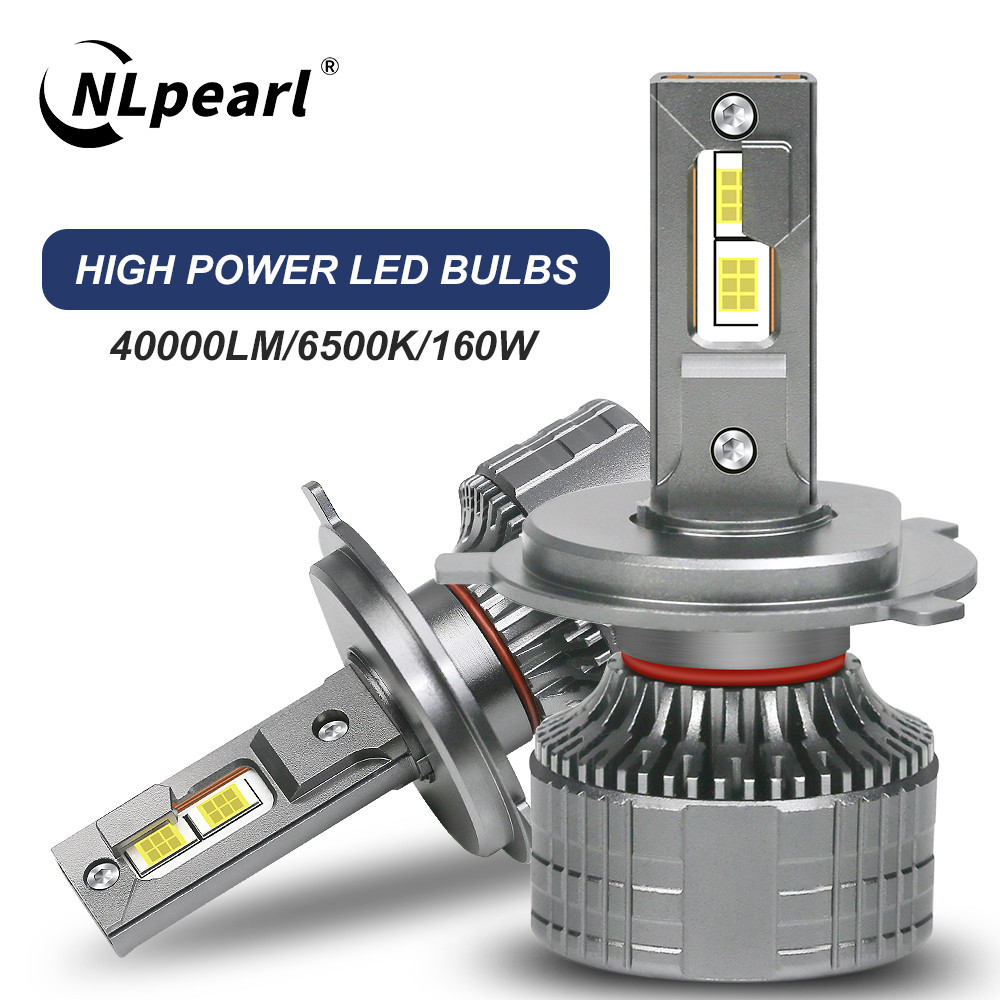 Nlpearl คุณภาพสูง 2pcs H4 LED H7 ไฟหน้า 40000LM H1 H11 9005 HB3 9006 HB4 9012 HIR2 Mini หมอกไฟไฟหน้าอัตโนมัติโคมไฟสําหรับรถยนต์หลอดไฟสีขาวหมอกหลอดไฟ LED