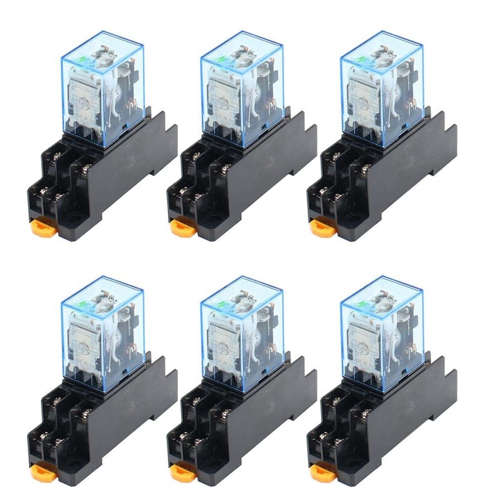 ✥10pcs MY2P HH52P（MY2）12V 24V DC / 110V 220V AC coil general purpose DPDT micro mini relay with sock