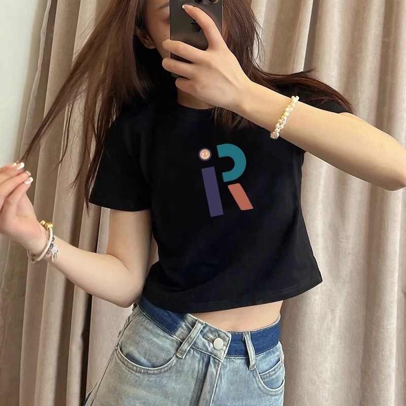 🌈พร้อมส่ง🌈 เสื้อแฟชั่นผู้หญิง เสื้อครอปแขนสั้น ผ้าคัตคอน นิ่มใส่สบาย #แขนสั้น 100%Cotton T-shirt เสื้อยืดผู้หญิง