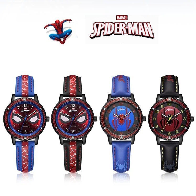 นาฬิกาเด็ก นาฬิกาการ์ตูน Spider Man นาฬิกาอนิเมะเด็กผู้ชายคุณภาพสูง