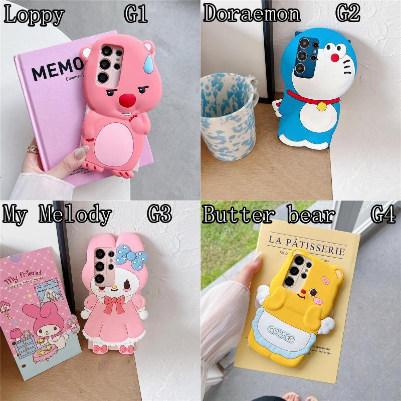 Oppo Reno12 Reno11 Reno10 Pro Reno11F 5G Reno 12 12Pro 11 11Pro 10 10Pro 8 8Pro Plus Soft TPU เคสโทรศัพท์น่ารักมายเมโลดี้การ์ตูนเนยหมีโดราเอมอนLoppy Anti-Fallซิลิโคน