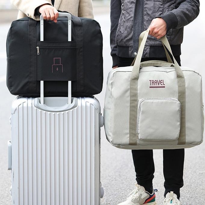 monqiqi ถุงเก็บกระเป๋าเดินทางที่แขวนอยู่บน กระเป๋าโท้ต ผ้าอ๊อกซ์ฟอร์ดเสริมแรงพับ Oxford