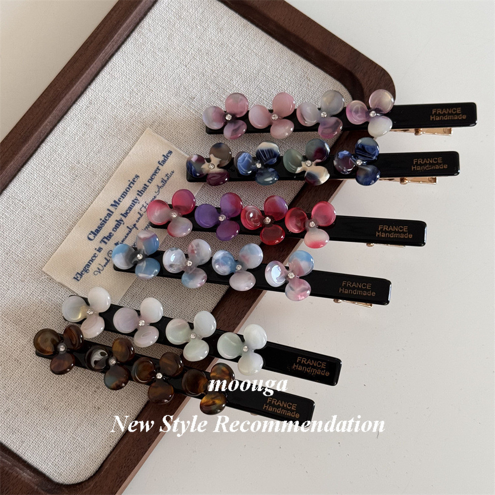 Mouga/acetate คลิปดอกไม้ Headdress Bangs กิ๊บติดผมหญิงด้านข้าง Duckbill คลิป High-End ประณีต High-End เครื่องประดับผม