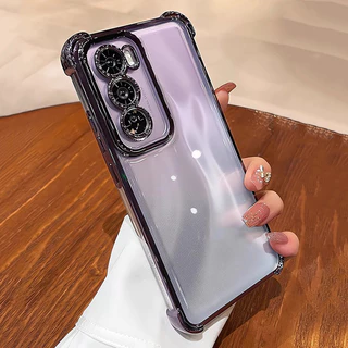 สําหรับ OPPO A38 A18 A57 A58 A78 A79 A98 A3S A5 A5S A7 A9 2020 A12 A12E A15 A15S A16 A17 A17K A55 A74 A76 A77 A77S A95 A96 A3 Pro A1K F11 A9X ฝาครอบโทรศัพท์ซิลิโคนโปร่งใสกันกระแทกกันกระแทกกันกระแทกฝาครอบกล้องซิลิโคน