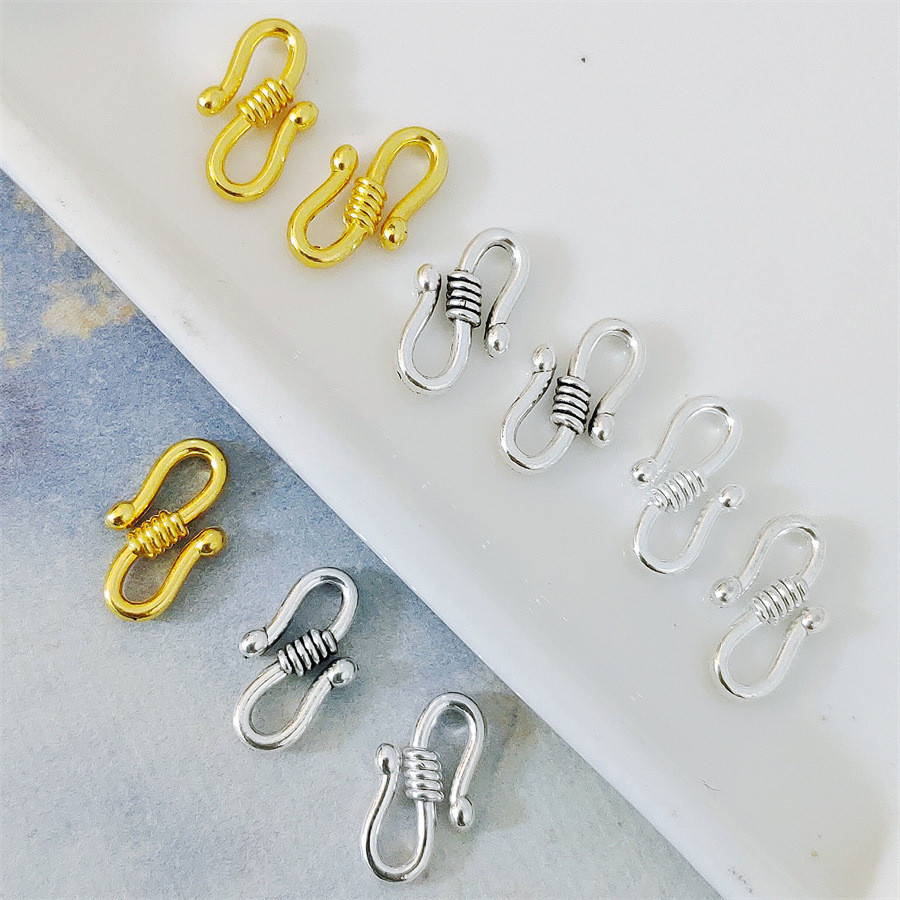 50pcs เงิน S-สร้อยข้อมือเชื่อมต่อหัวเข็มขัดสร้อยคอหัวเข็มขัดเครื่องประดับ DIY สร้อยข้อมือลูกปัดอุปกรณ์เสริม