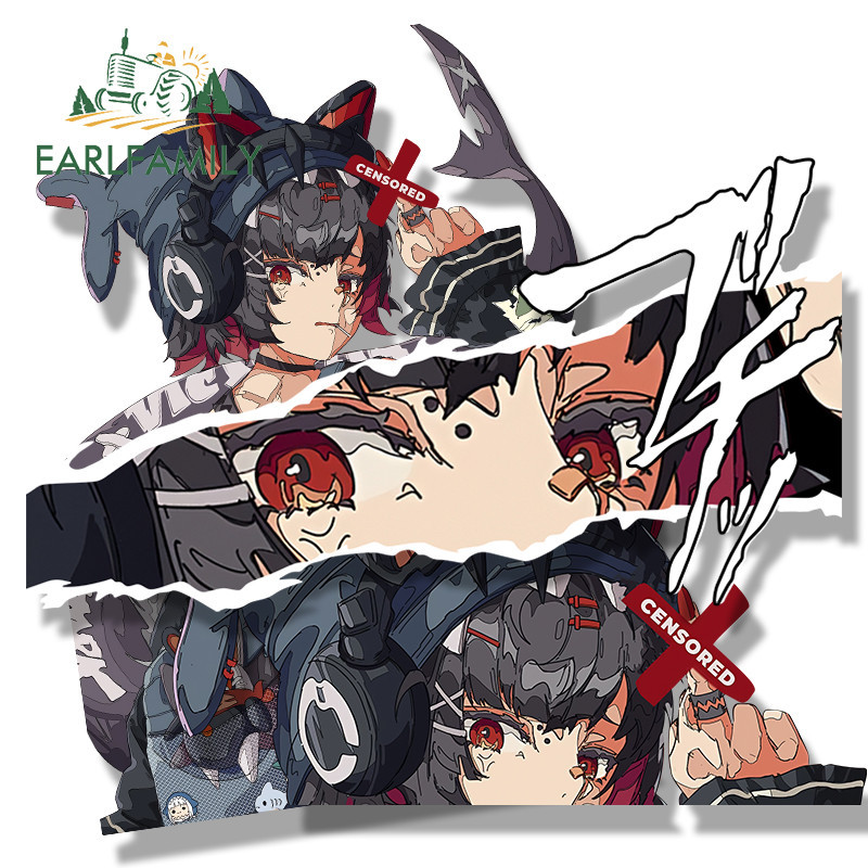 Earlfamily 13 ซม.Ellen Joe Fanart สติกเกอร์รถ Zenless Zone Zero การ์ตูน Peek สาว Windows หมวกกันน็อครถจักรยานยนต์กันน้ํา Decal เหมาะสําหรับใดๆแบนและเรียบผิวสะอาด