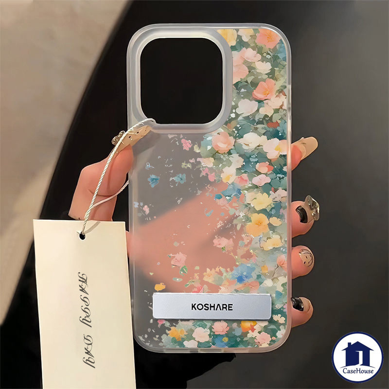 ดอกไม้สวยงามยึดโลหะปกอ่อนเข้ากันได้สำหรับ iPhone XR 12 13 11 15 14 Pro Max 7Plus 7 15 8 14 Plus XS Max SE 2022 X