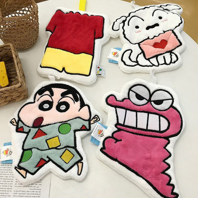 ผ้าเช็ดมือเครยอนชินจังน่ารักสนุกแขวนผ้าเช็ดหน้าดูดซับการ์ตูนผ้าขนหนูแขวน - รูปที่ 3