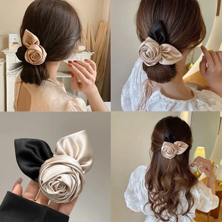 Elegant เกาหลี 3D Rose ดอกไม้ Hairpin กิ๊บติดผม Headwear เครื่องประดับผมสําหรับสาวหวาน