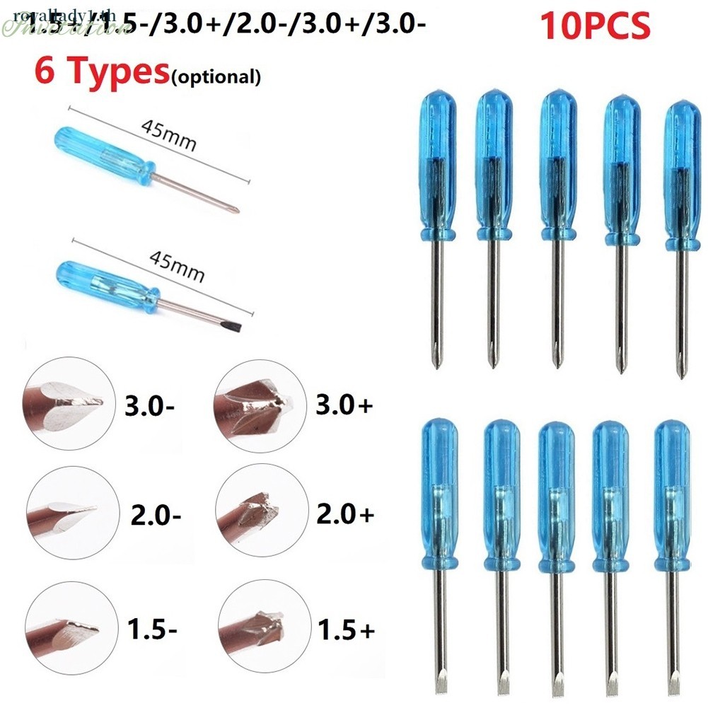 [ในสต็อก] 10 ชิ้น Mini Slotted Cross ไขควงสําหรับ X-box แล็ปท็อปซ่อมเครื่องมือ 1.5/2.0/3.0 มิลลิเมตร