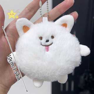 [JBTH] 1PC Samoyed ตุ๊กตาตุ๊กตา Squeak ตุ๊กตาสัตว์พวงกุญแจ Plushies ของเล่นผู้ถือกุญแจกระเป๋าจี้อุปกรณ์เสริมกุญแจรถ [JB]