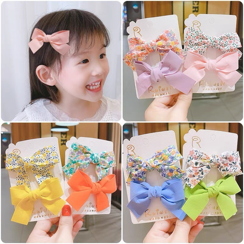 2 ชิ้น/เซ็ต Bowknot Hairclips Hairpin เด็กผู้หญิงแฟชั่นเครื่องประดับผม