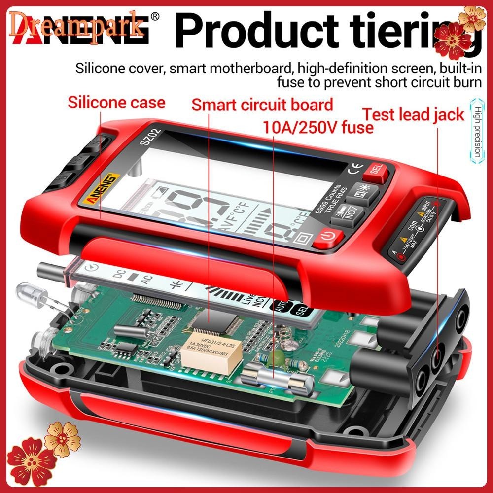 มัลติมิเตอร์ Aneng SZ02 เครื่องทดสอบมัลติมิเตอร์ดิจิทัล ทรานซิสเตอร์ 9999 นับ True RMS ความจุไฟฟ้าอั
