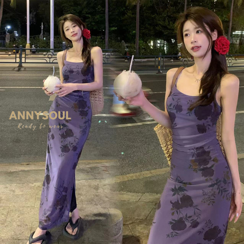 แบบใหม่ล่าสุด เดรสยาวรัดรูปสีม่วงสุดน่ารักแฟชั่นใหม่ล่าสุด 2024