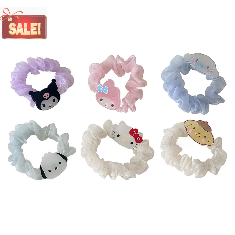 Bl น่ารักการ์ตูนผม Scrunchie Kawaii Kuromi Hello Kitty My Melody Cinnamoroll ผม Tie สําหรับสาวเชือกผมอุปกรณ์เสริมผม A