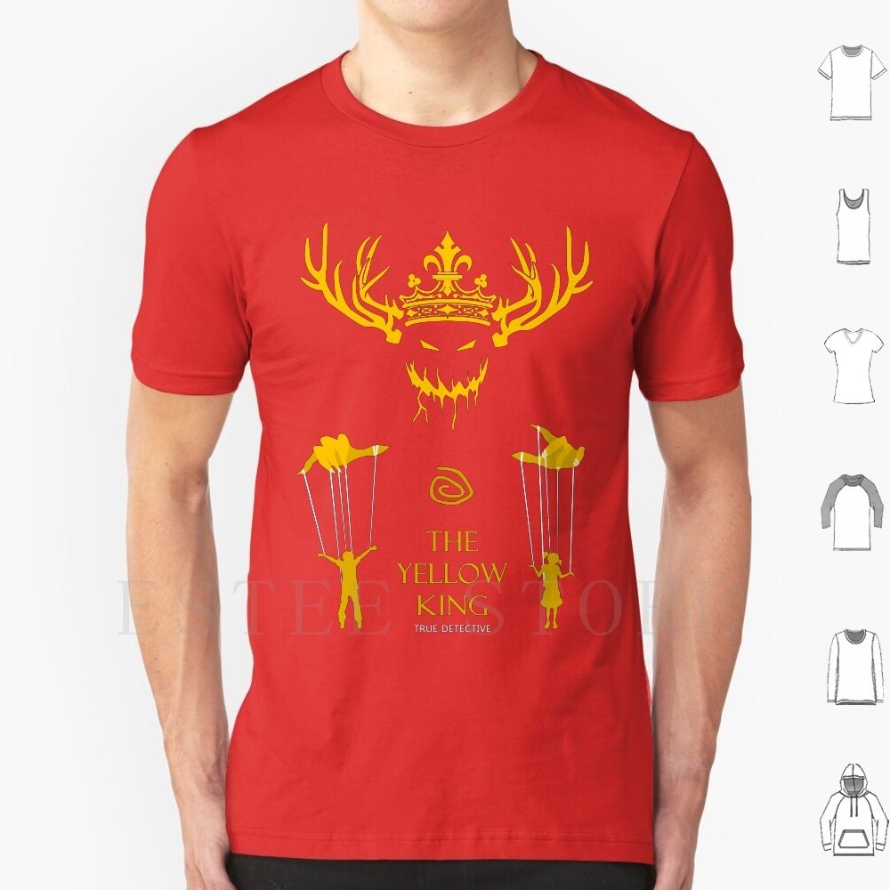 The Yellow King T เสื้อผ้าฝ้ายผู้ชาย DIY พิมพ์สีเหลือง King Cthulhu True Detective