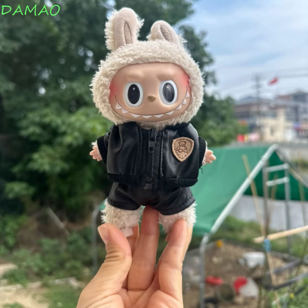 ดามาโอ 1เซ็ตลาบู เวลาเสื้อผ้า,เสื้อผ้าตุ๊กตาอุปกรณ์ของเล่น17เซนติเมตรผ้าฝ้ายตุ๊กตาเสื้อผ้า,ตัดเย็นหนังสูทมินิกางเกงหนังตุ๊กตาตุ๊กตาเสื้อผ้าเ