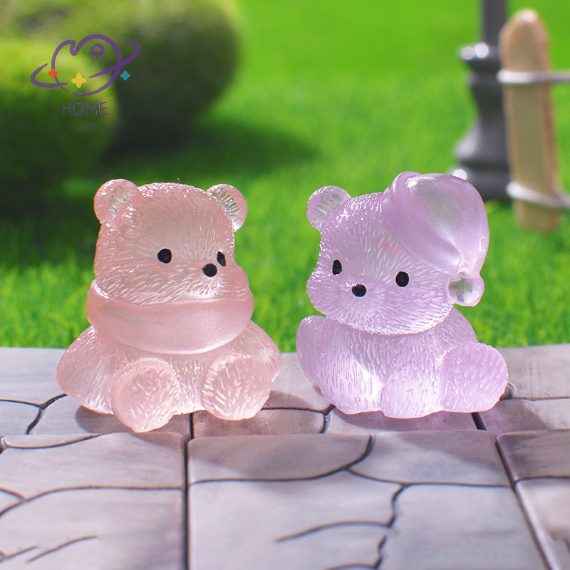 [mayhome] หมีน้อยเรืองแสงน่ารัก Ch งานฝีมือเดสก์ท็อปสร้างสรรค์งานฝีมือเรซินสัตว์สร้างสรรค์อุปกรณ์เครื่องประดับตกแต่งบ้าน {TH}