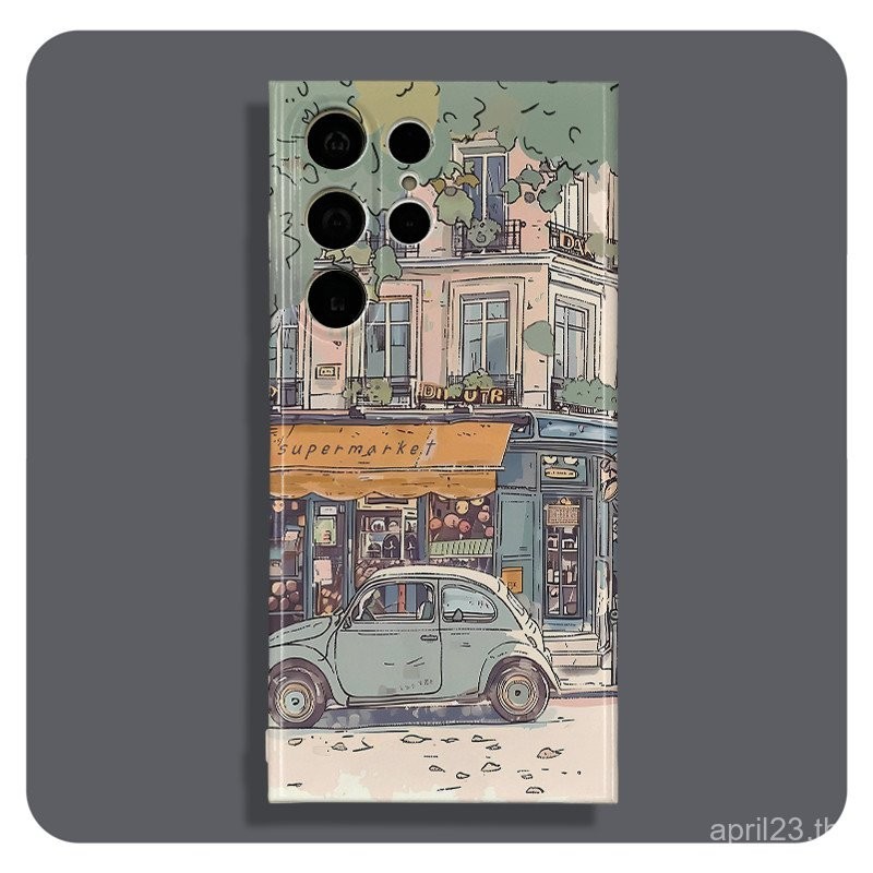 เคสโทรศัพท์มือถือสไตล์ INS ซูเปอร์มาร์เก็ตรถเมืองซัมซุงเคสป้องกันสำหรับ A55 A23 4G/5G a04s/A13 5G S23 S22เคสป้องกันซัมซุง S24 PLUS S23 S22 ultra เปลือกแข็ง A24 A54 5g