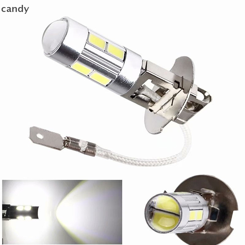 Ndy 2PCS H1 H3 หลอดไฟ LED รถ 6000K สีขาว LED High Power 10-SMD 5630 รถถอดรหัสหมอกขับรถ DRL โคมไฟอัตโ
