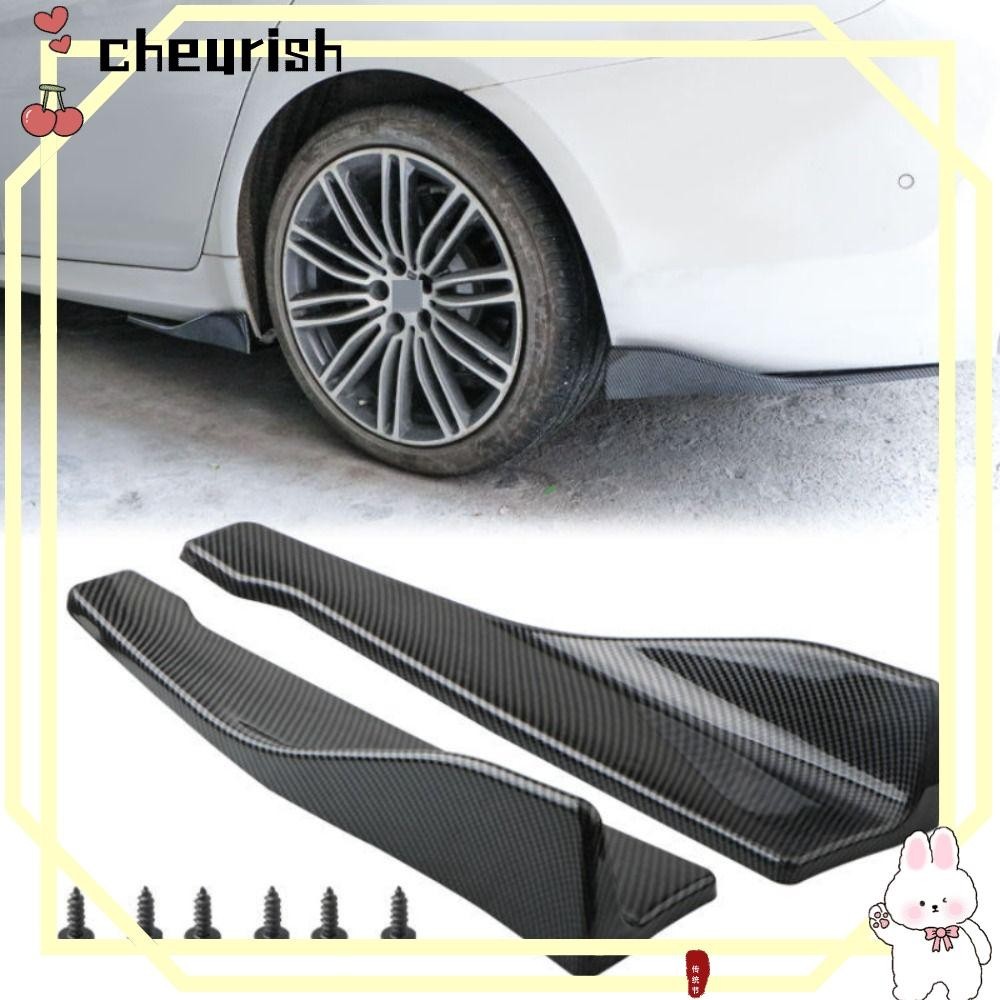 Cheurish สปอยเลอร์กันชนรถด้านหลัง Lip, Extensions Diffuser รถด้านข้างกระโปรงกันชนบาร์,อุปกรณ์เสริมรถยนต์ Carbon fibre ABS สปอยเลอร์ Splitter Scratch Protector รถ