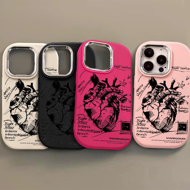 Hand Drawn Black Line รูปแบบเคสโทรศัพท์สําหรับ IPhone 11 12 13 14 15 Pro MAX 7 8 Plus X XR XS MAX SE 2020 การออกแบบแฟชั่นซิลิโคน Soft Shell